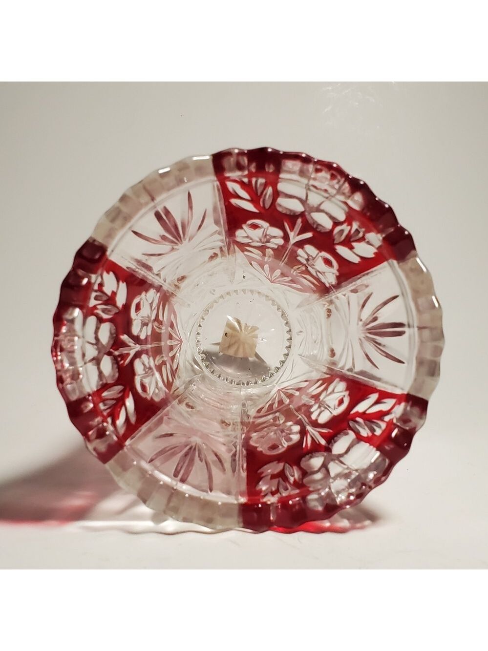 Fifth Avenue Crystal Rosaline Ruby Floral Vase Vintage Anna Hutte Cut Glass EUC - Picture 3 of 8